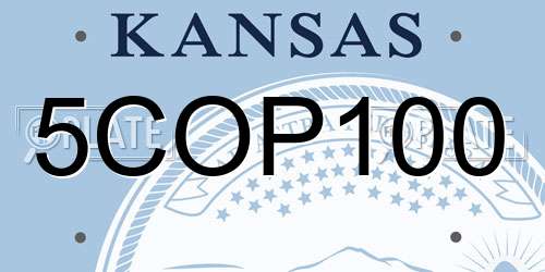 5COP100 Kansas License Plate