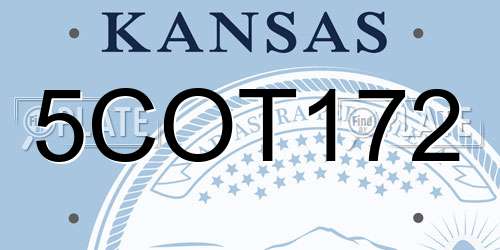 5COT172 Kansas License Plate