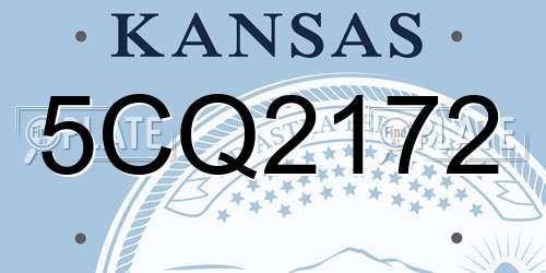 5CQ2172 Kansas License Plate