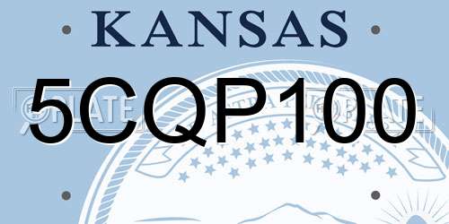 5CQP100 Kansas License Plate