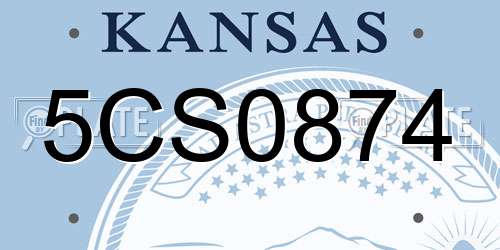 5CS0874 Kansas License Plate
