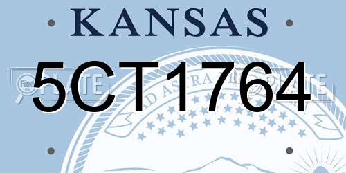 5CT1764 Kansas License Plate