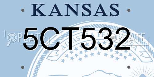 5CT532 Kansas License Plate