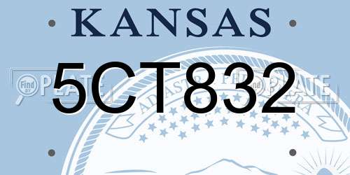 5CT832 Kansas License Plate