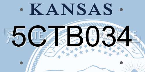 5CTB034 Kansas License Plate