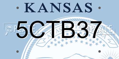 5CTB37 Kansas License Plate