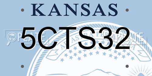 5CTS32 Kansas License Plate