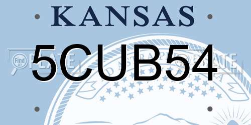 5CUB54 Kansas License Plate