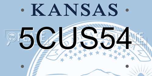 5CUS54 Kansas License Plate