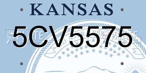 5CV5575 Kansas License Plate
