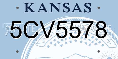 5CV5578 Kansas License Plate