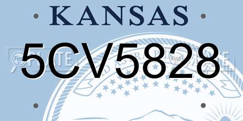 5CV5828 Kansas License Plate