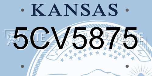 5CV5875 Kansas License Plate