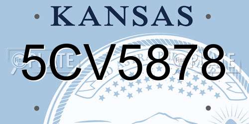 5CV5878 Kansas License Plate