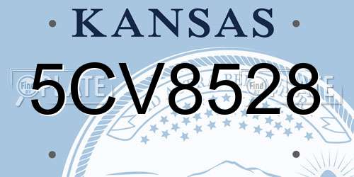 5CV8528 Kansas License Plate