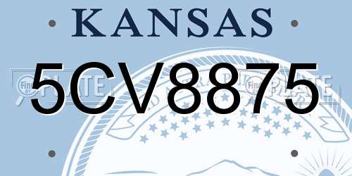5CV8875 Kansas License Plate
