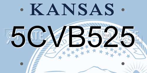 5CVB525 Kansas License Plate