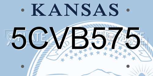 5CVB575 Kansas License Plate
