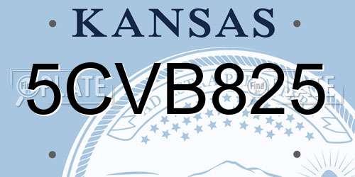 5CVB825 Kansas License Plate