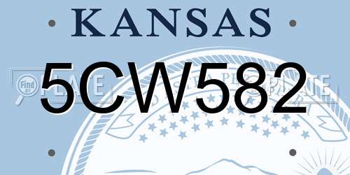 5CW582 Kansas License Plate