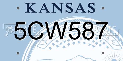 5CW587 Kansas License Plate