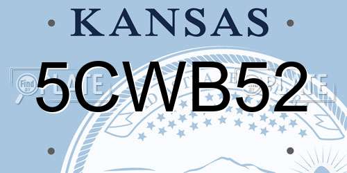 5CWB52 Kansas License Plate