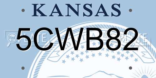 5CWB82 Kansas License Plate