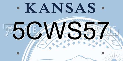 5CWS57 Kansas License Plate