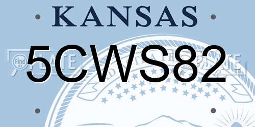 5CWS82 Kansas License Plate