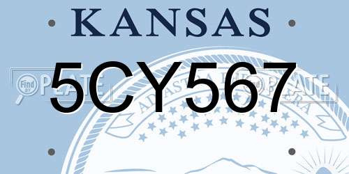 5CY567 Kansas License Plate