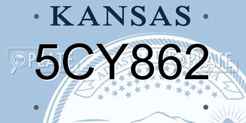 5CY862 Kansas License Plate