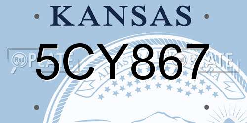 5CY867 Kansas License Plate