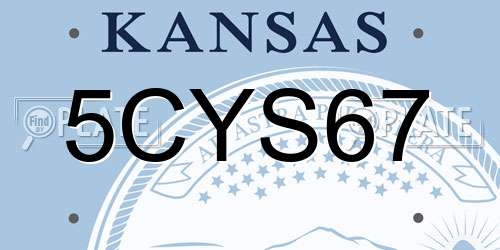 5CYS67 Kansas License Plate