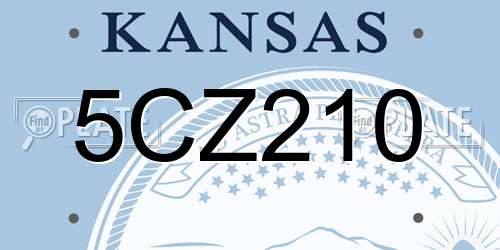 5CZ210 Kansas License Plate