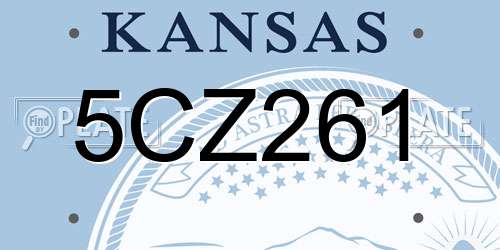 5CZ261 Kansas License Plate