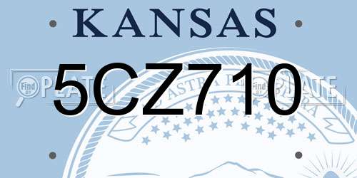 5CZ710 Kansas License Plate