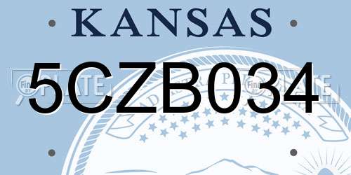 5CZB034 Kansas License Plate