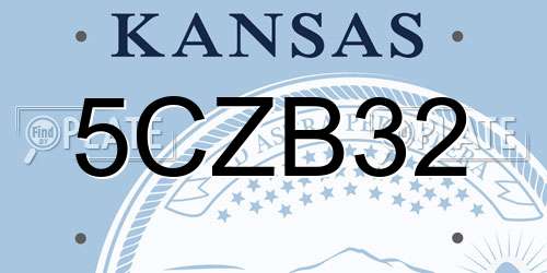 5CZB32 Kansas License Plate