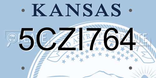 5CZI764 Kansas License Plate