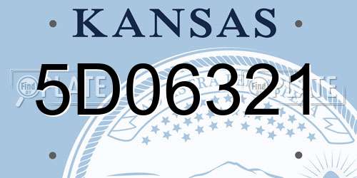 5D06321 Kansas License Plate