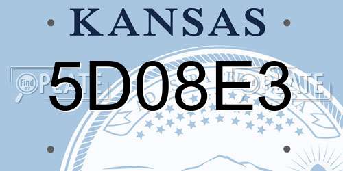 5D08E3 Kansas License Plate