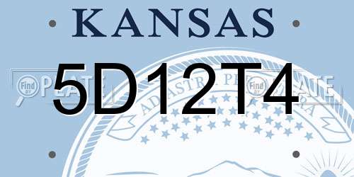 5D12T4 Kansas License Plate