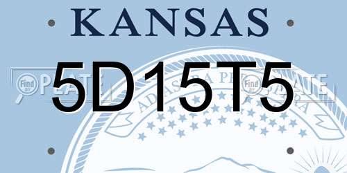 5D15T5 Kansas License Plate