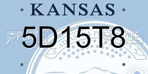 5D15T8 Kansas License Plate