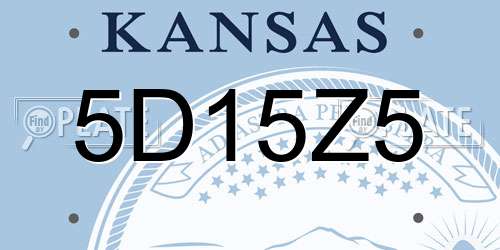 5D15Z5 Kansas License Plate