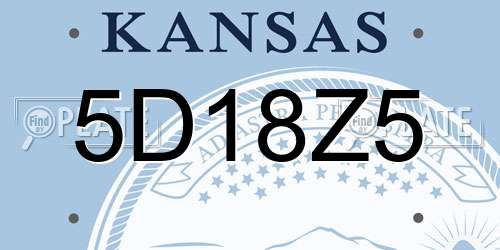 5D18Z5 Kansas License Plate