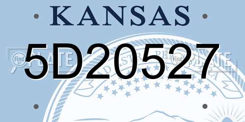 5D20527 Kansas License Plate