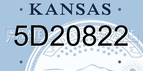 5D20822 Kansas License Plate