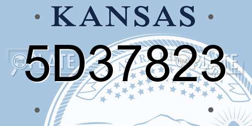5D37823 Kansas License Plate