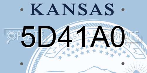 5D41A0 Kansas License Plate